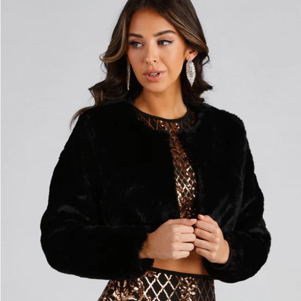 Windsor Essential Faux Fur Bolero Jacket